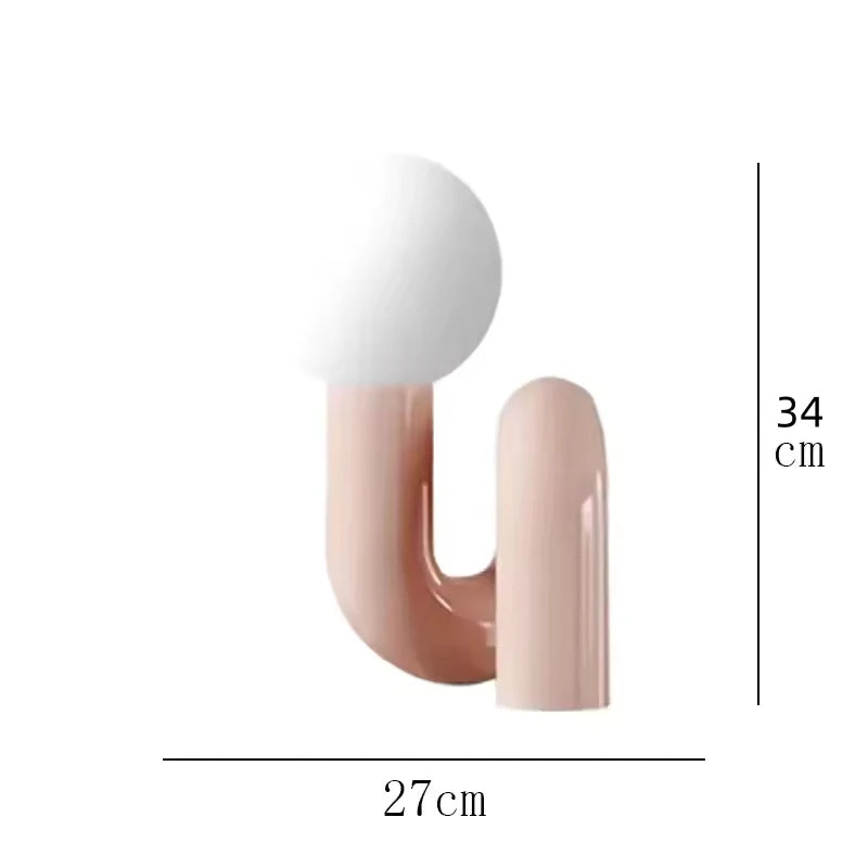 lampe table moderne rouge bleu blanc rose ampoules led verre dépoli italien basse consommation