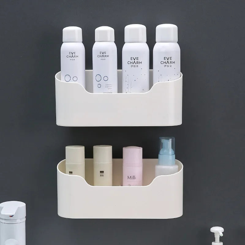 organisateur mural adhésif blanc compartiments rangement minimaliste moderne cuisine porte