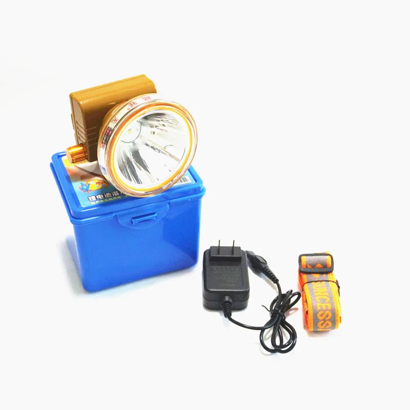 lampe torche marron rechargeable led clip tête bandeau exploration pêche