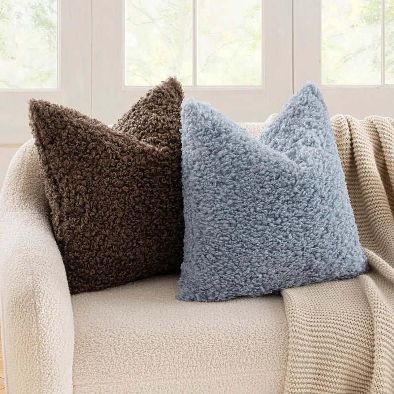 coussin velours nordique housse laine agneau taie oreiller décorative maison canapé doux document solide