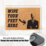 tapis d'entrée marron homme costume wipe your feet ici antidérapant résistant antibactéries moderne