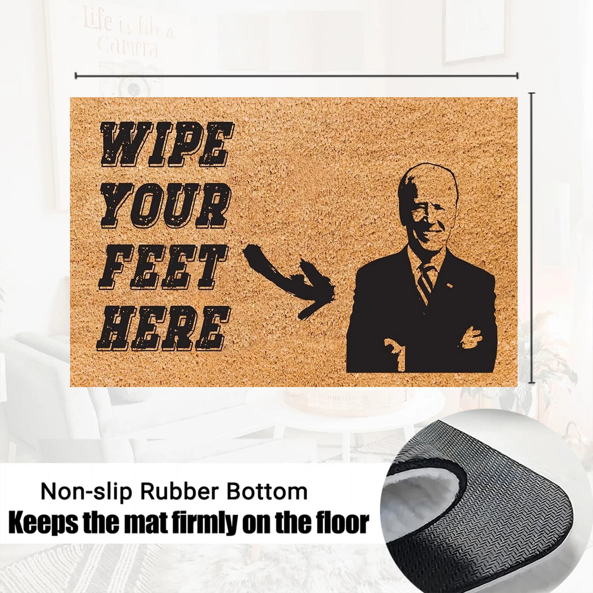 tapis d'entrée marron homme costume wipe your feet ici antidérapant résistant antibactéries moderne