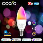ampoule led wifi zigbee e14 blanc rose jaune multicolore forme bougie moderne smart
