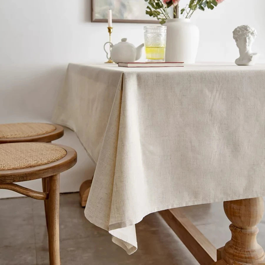 nappe table lin coton imperméable huile rustique crème minimaliste occasion fête mariage