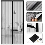 rideau porte anti moustiques maille fine noir moderne clips auto fermeture