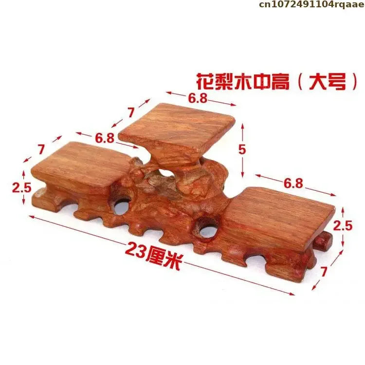 support table bois sculpté artisanal marron foncé miniatures collections décoration