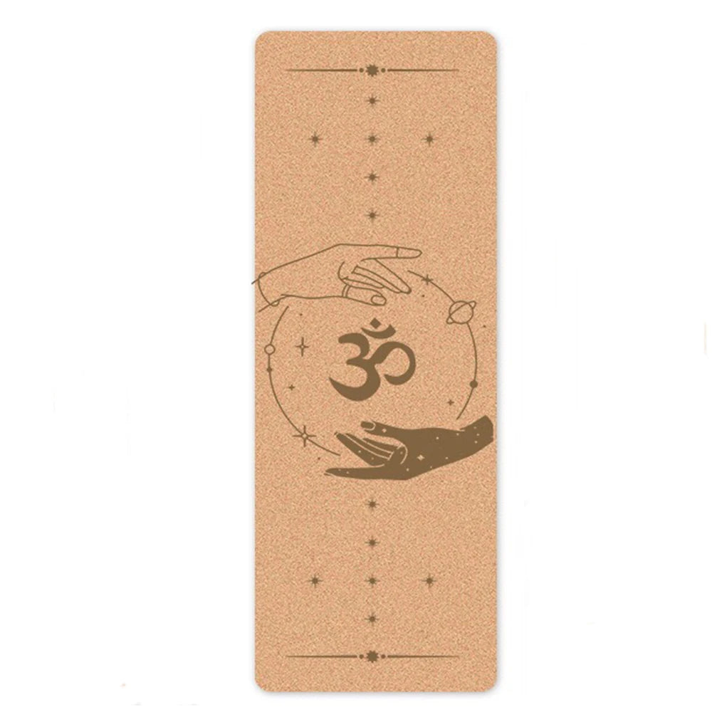 tapis yoga marron mandala om floral ethnique boho chic antidérapant écologique 183x58cm