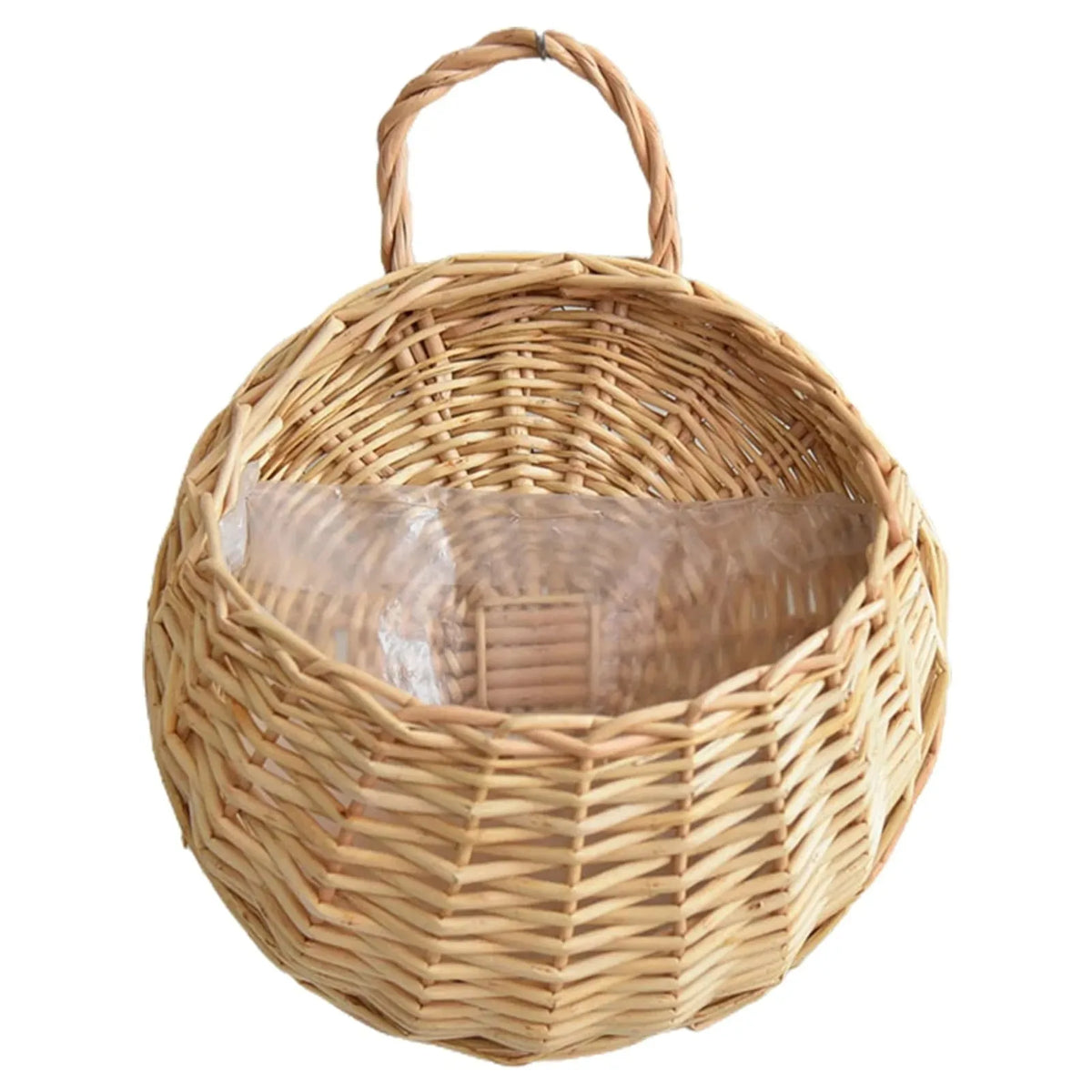paniers suspendus tressage naturel marron clair marron foncé rustique opacité petits objets réutilisables