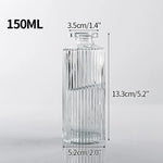 vases décoratifs modernes transparents rayures vertes fleurs maison table mariage