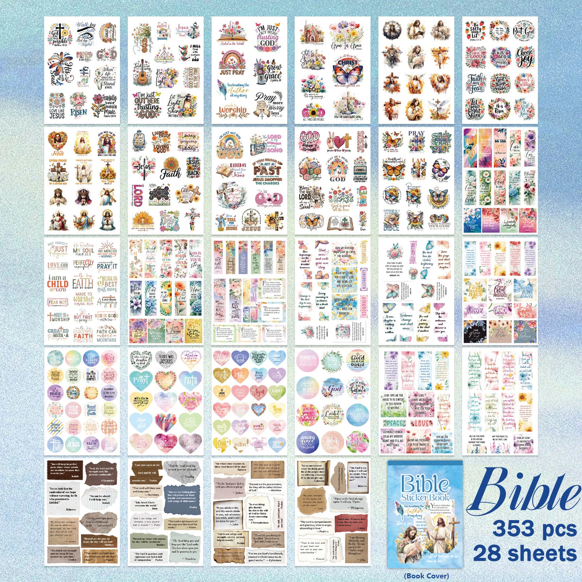 livre stickers religieux fleurs papillons textes bible inspirants coloriage journal planner