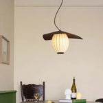 lampe suspendue soie marron foncé rayures blanches moderne cuisine salon chambre