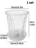pot plante transparent moderne grille drainage taille moyenne large extra large