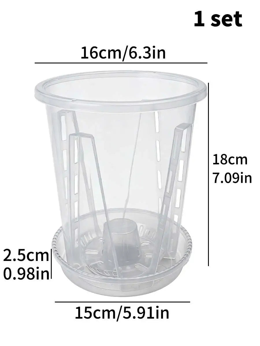 pot plante transparent moderne grille drainage taille moyenne large extra large