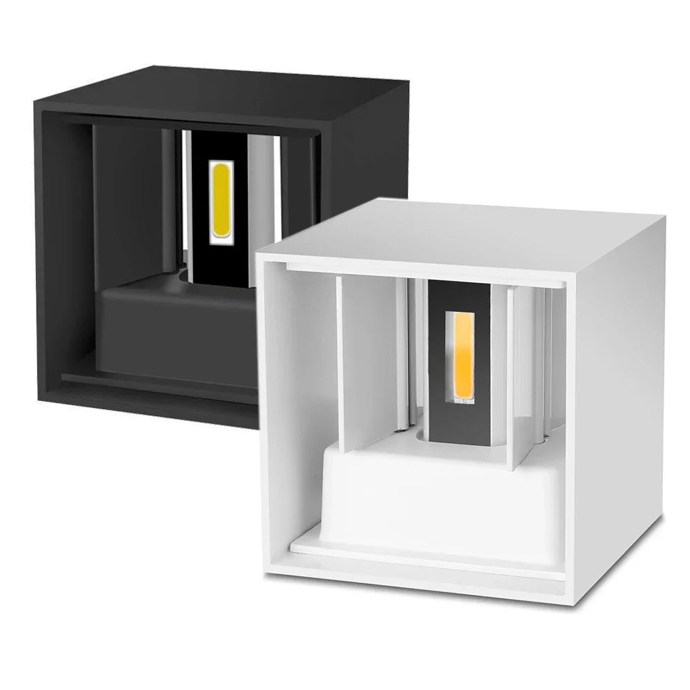 applique murale led contemporaine noir blanc mat résistante eau 12w 85265v