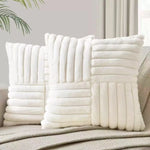 housses coussin polyester rayées blanc modernes adhésives occasionnelle décoration maison