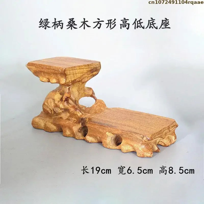 support table bois sculpté artisanal marron foncé miniatures collections décoration