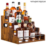 présentoir bouteilles marron rustique multi niveaux rangement bois vieilli cuisine
