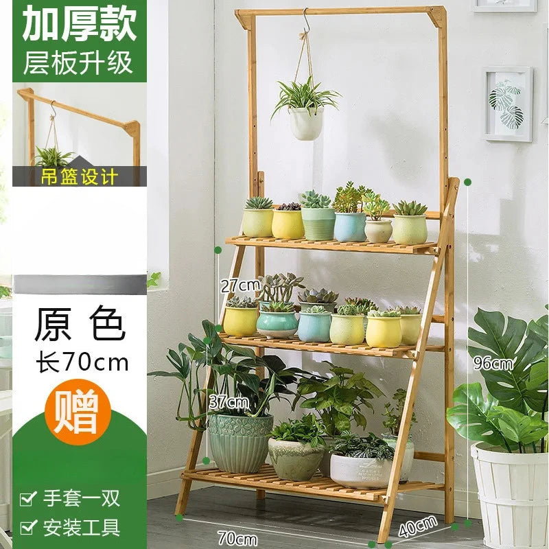 étagère plantes moderne bois naturel pots multicolores fixations grille tailles