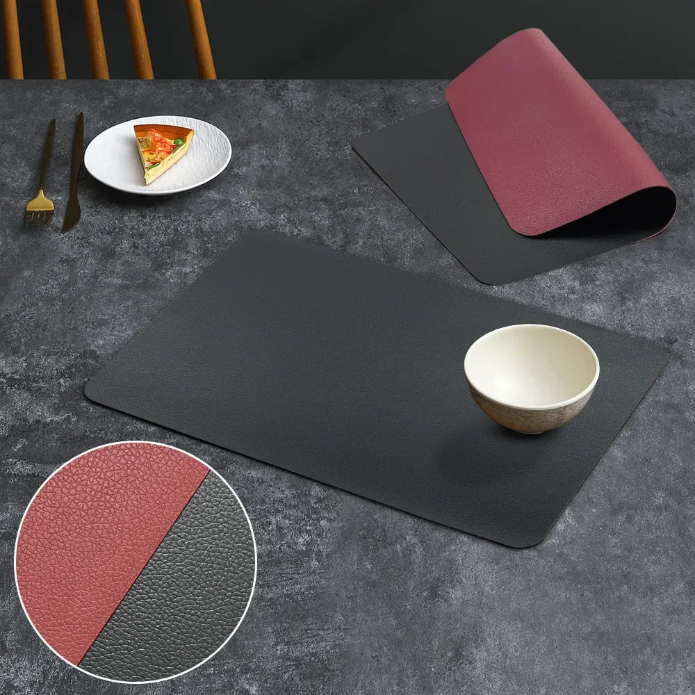 tapis table rectangulaire simili cuir moderne imperméable salle manger élégante