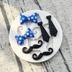 moules silicone gâteaux pâtisserie motifs moustaches nœuds papillon décorations cupcakes