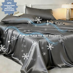 drap lit moderne élégant motif flocons neige blanc lit double grande taille