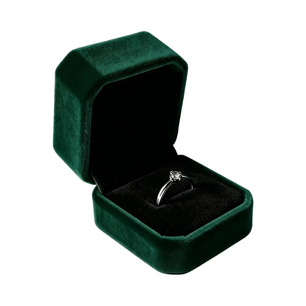 boîtes bijoux velours vert foncé classique rangement anneaux anti rayures organisateur voyage