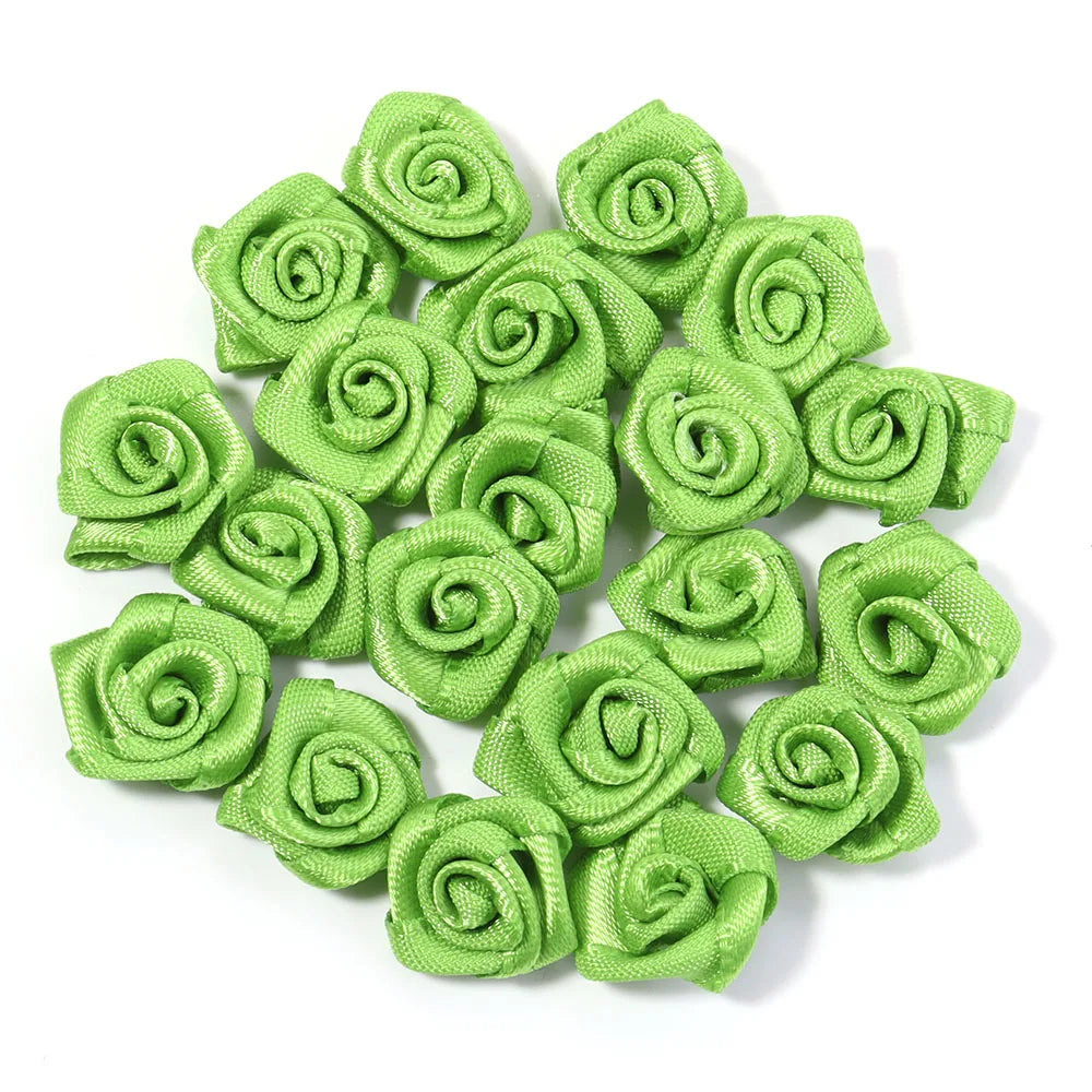 fleurs artificielles roses polyester clips décorations mariage anniversaire intérieur 1.5cm