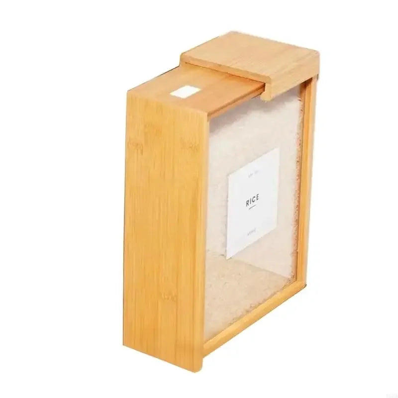boîtes rangement aliments bois blanc translucides moderne minimaliste trappe coulissante poignée bois étiquette