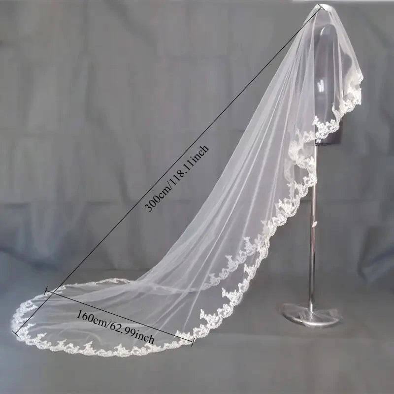 voile mariée blanc broderie florale classique monocouche translucide femme accessoire mariage peigne