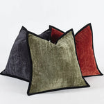 housse coussin polyester carré moderne bleu marine marron beige clair rouge contemporain