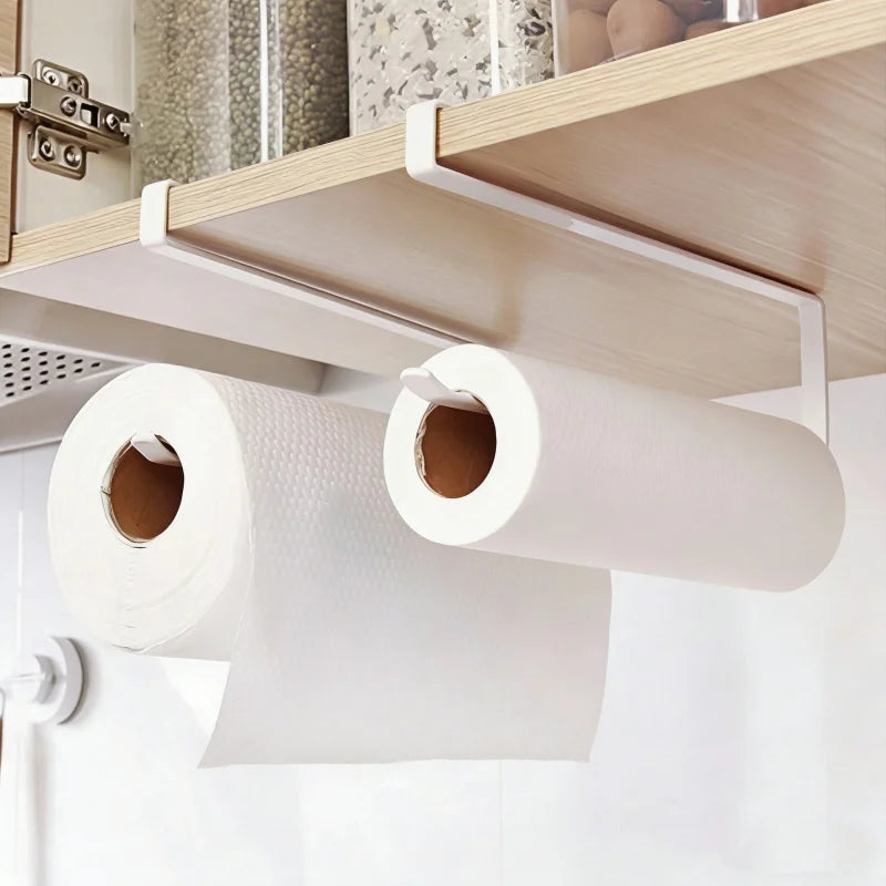 porte rouleau papier toilette moderne porte film alimentaire fixation barre cuisine blanc noir bois