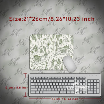 tapis souris lapin vert fleurs graphique adhésif grande taille gamer blanc naturel