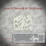 tapis souris lapin vert fleurs graphique adhésif grande taille gamer blanc naturel