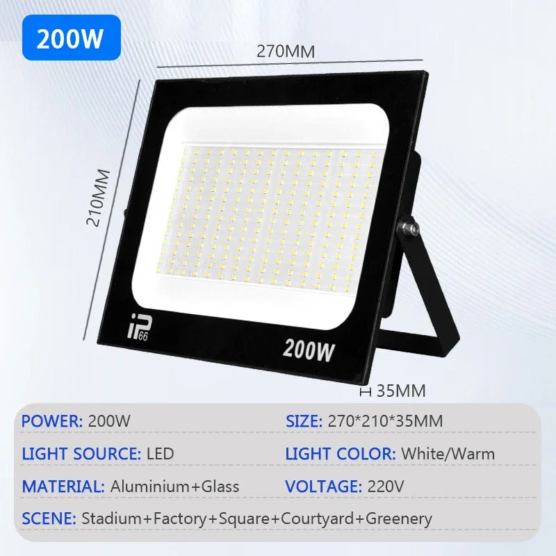 projecteur led extérieur ip66 10w 20w 30w 50w 100w 150w 200w noir moderne