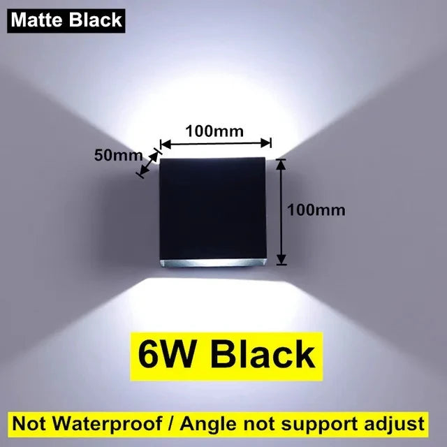 lampe murale led moderne contemporaine noire blanche 12w étanche 6w fixée vis chambre entrée