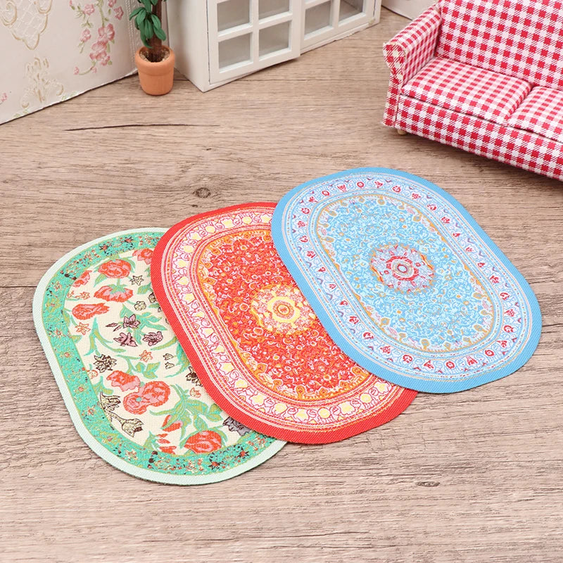 tapis peluche floral rouge bleu vert rose classique sports enfants maison poupée