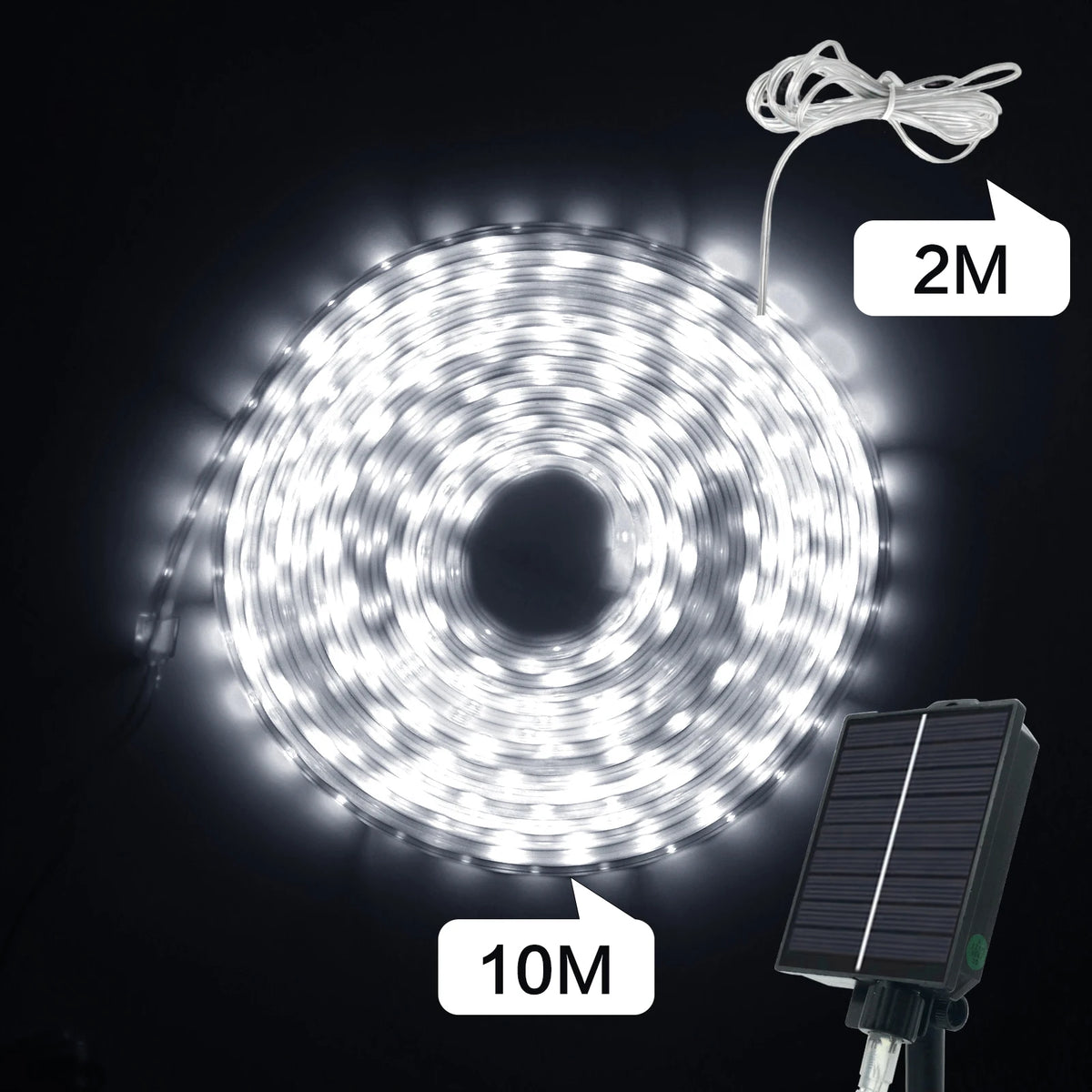 ruban led solaire blanc moderne 30m 20m 15m 10m modes télécommande clips certifié ip68