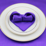 serviette table satin pliée forme coeur mariage décoration fête