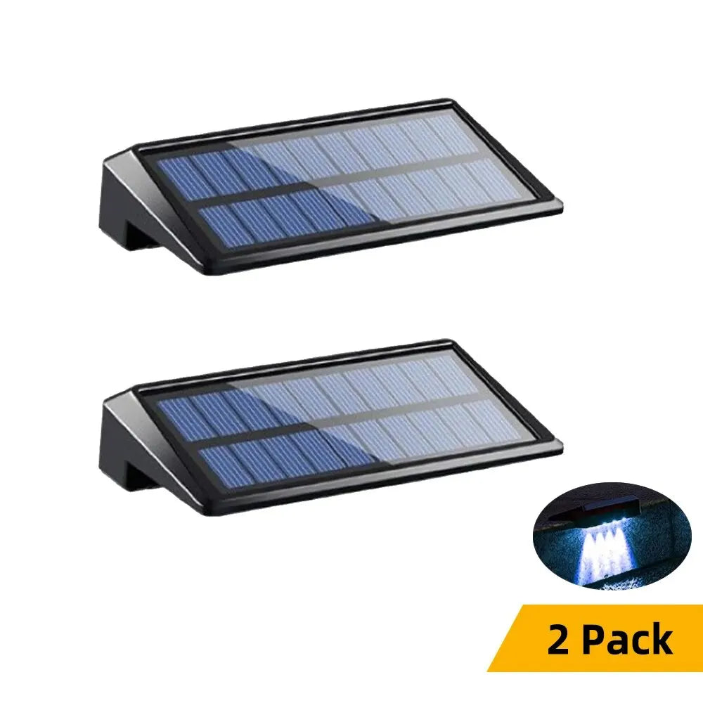 lumières solaires led modernes noires bleues ip65 adhésives extérieures pack appliques murales autonomes