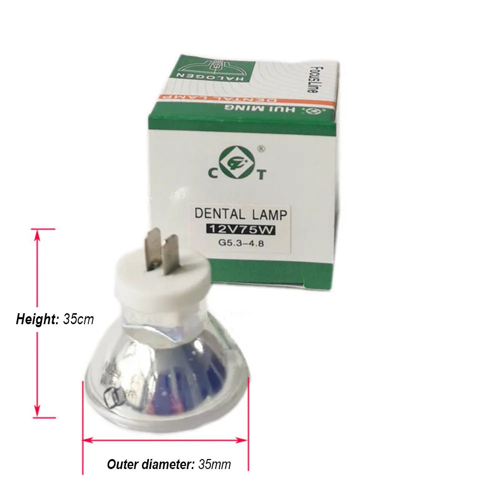 ampoule halogène dentaire 12V 75W transparente base G5.3 4.8 plug plat rond moderne soins
