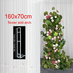 Arche décorative moderne fleurs artificielles vert rose blancextérieur maison événement
