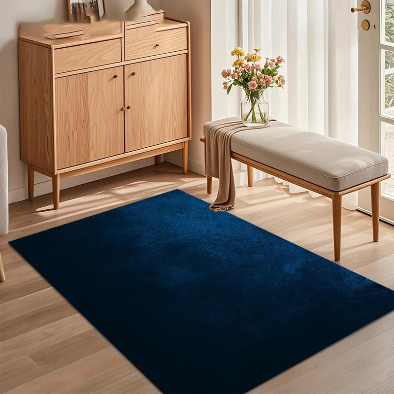 tapis bleu marine moderne polypropylène antidérapant salon chambre enfant 120x160cm