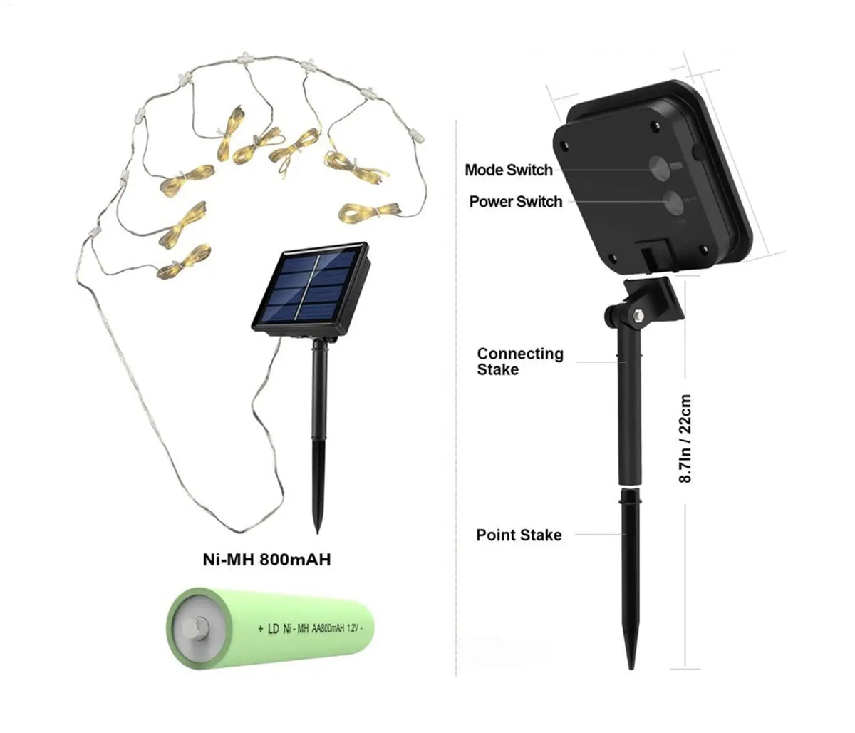 guirlande lumineuse led parasol extérieur modes ip67 étanche chaleur ambiance nocturne jardin plage