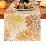 nappe table motif floral abstraite moderne bohème lin couleur beige orange marron vert noir