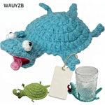 sous verres crochetés forme crocodile tortue couleur vert bleu transparents decoration animaux ludiques opaques
