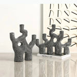 décoration moderne sculpture abstraite noire blanche décoration intérieure vase stylisé branché