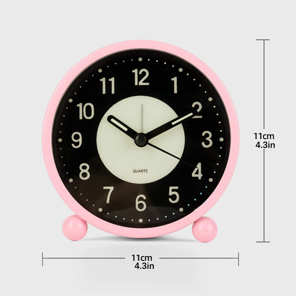 horloge table vintage sans tic tac piles lumineuse noir rose vert glow