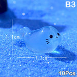 figurines baleines blancs translucides cartoon yeux narines ornement bricolage accessoires jardin nocturne lueur