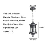 lanterne suspendue gothique verre transparent motifs floraux chambre salon étude