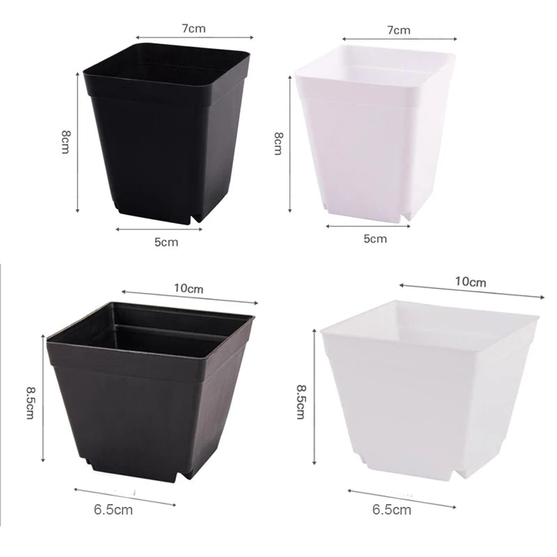 Pots fleurs plastique noir blanc violet bleu modernes 7cm 8cm 10cm jardin